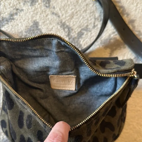 Clare V Fanny Pack in Army Pablo Cat Suede (rare) GUC - Picture 3 of 4